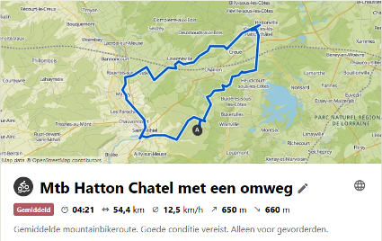 mtb fietsroute hatton chatel Frankrijk